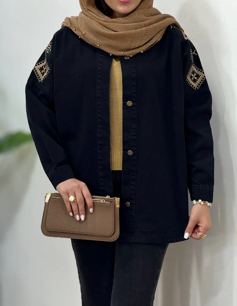 کت جین گلدوزی باران